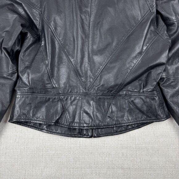 Vintage Wilson Leather Jacket Womens Large Black Thinsulate Removable Liner - Picture 7 of 16